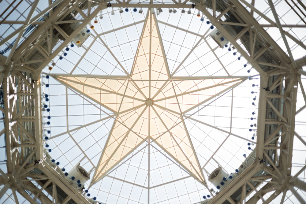  You'll see this amazing star window display when you look up from the middle of the atrium 